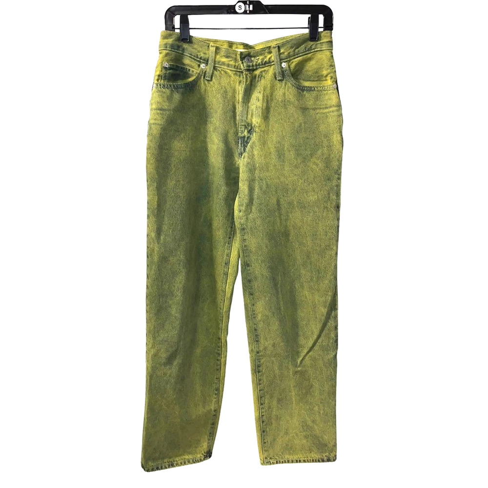 Levi's Womens '94 Baggy Jeans Size 26 Acid Green Lime Retro 90s Loose Straight